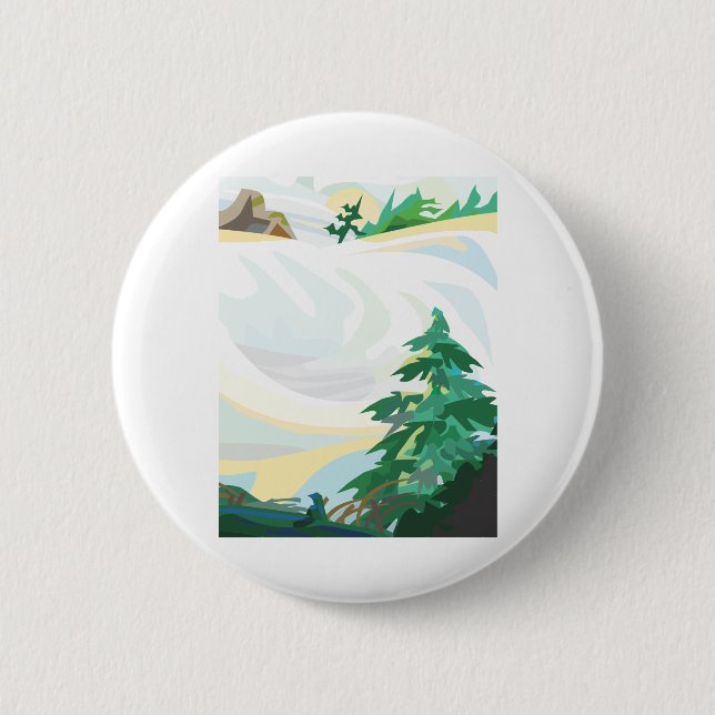 Snowy Landscape 6 Cm Round Badge (Front)