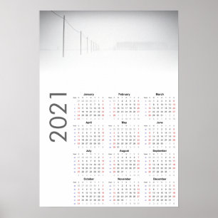 Snowy Landscape Calendar 2021 Poster