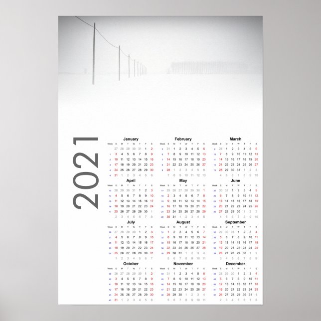 Snowy Landscape Calendar 2021 Poster (Front)