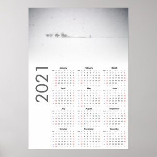 Snowy Landscape Calendar 2021 Poster
