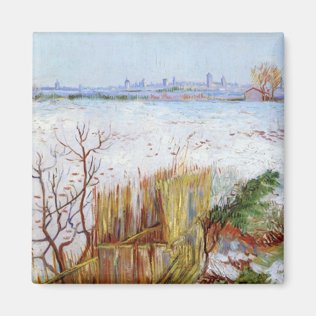 Snowy Landscape, famous painting by Van Gogh Magnet (Front)