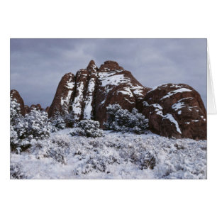 Snowy landscape in Arches National Park, Utah