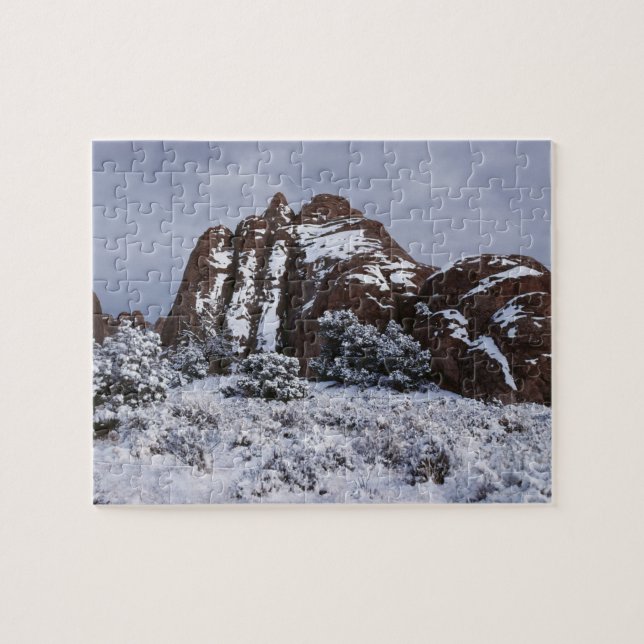 Snowy landscape in Arches National Park, Utah Jigsaw Puzzle (Horizontal)