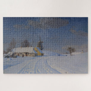 Snowy Landscape in Winter (by H.A. Brendekilde) Jigsaw Puzzle