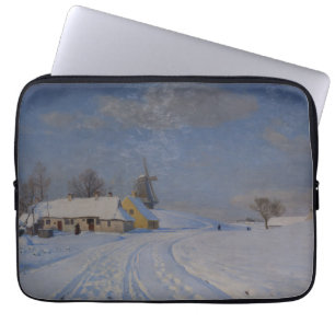 Snowy Landscape in Winter (by H.A. Brendekilde) Laptop Sleeve