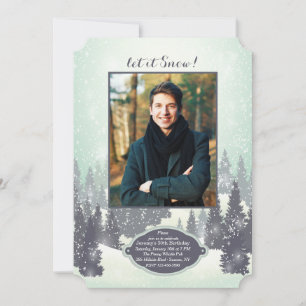 Snowy Landscape Photo Invitation
