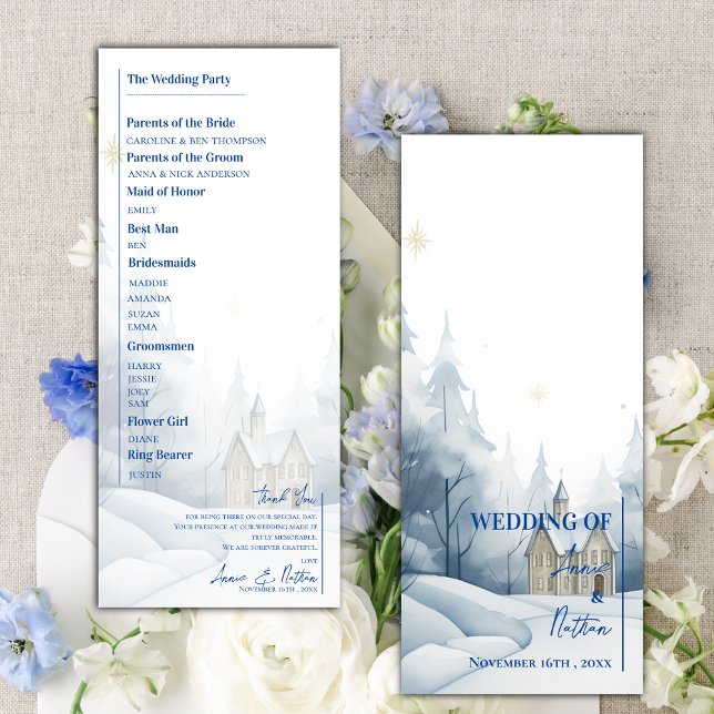 Snowy Landscape Winter Wedding Program (Snowy Landscape Winter Wedding Program)