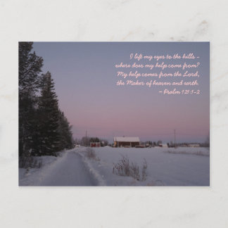 Snowy Landscape with a Bible Verse Postcard