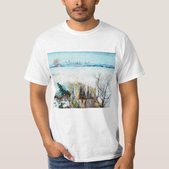 Snowy Landscape with Arles by Vincent van Gogh T-Shirt (Front)