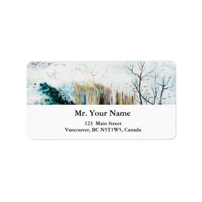 Snowy Landscape with Arles in the Background Label (Front)