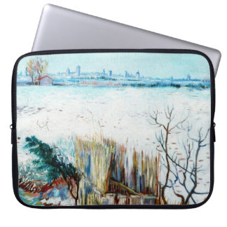 Snowy Landscape with Arles in the Background Laptop Sleeve