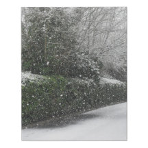 Snowy Lane in Winter Faux Wrapped Canvas Small