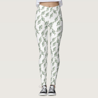 snowy ☃ leaves leggings