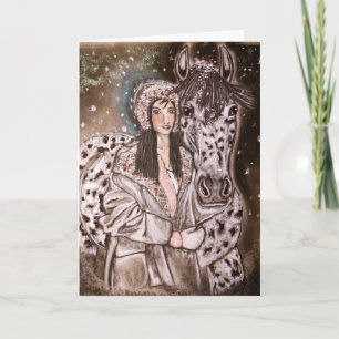 Snowy Leopard Appaloosa Christmas Cards