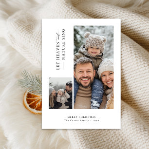 Snowy Let Heaven and Nature Sing Christmas Photo Holiday Card