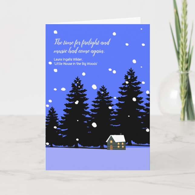 Snowy Little House on the Prairie Original Art Card (Front)