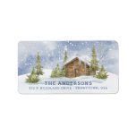 Snowy Log Cabin  Label<br><div class="desc">These adorable winter return address labels feature a log cabin the winter snow. 
You can personalise with you name and address.</div>