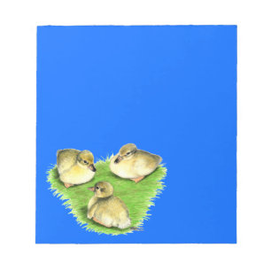 Snowy Mallard Ducklings Notepad