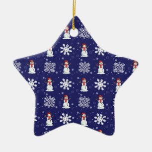 Snowy Men Ceramic Ornament