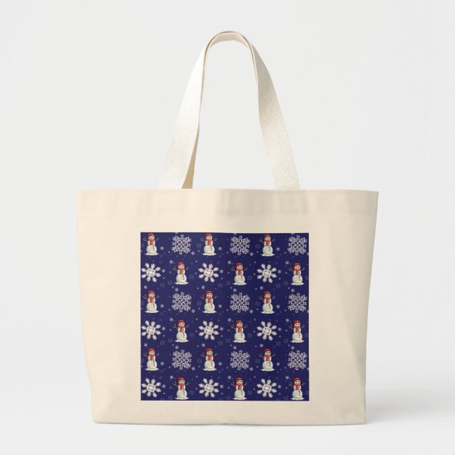 Snowy Men Large Tote Bag (Front)