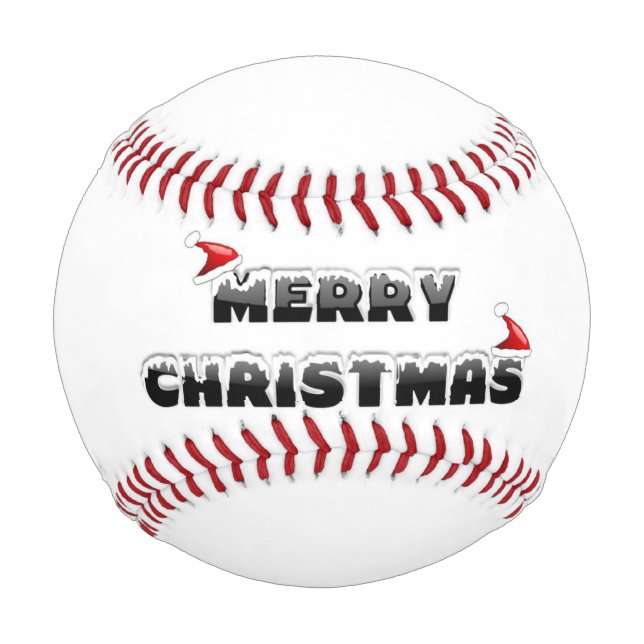 SNOWY MERRY CHRISTMAS  BASEBALL (Front)