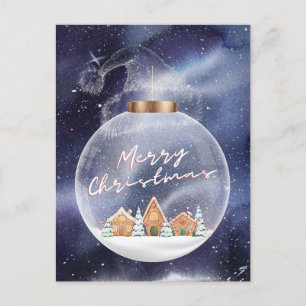 Snowy Merry Christmas Postcard