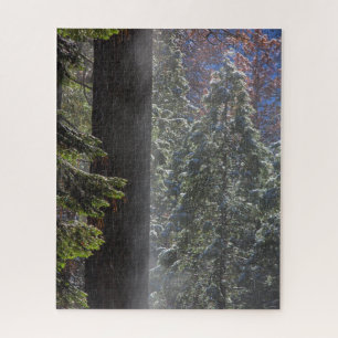 Snowy Mist in the Forest Jigsaw Puzzle