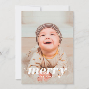 Snowy Modern Merry Christmas Photo Holiday Card