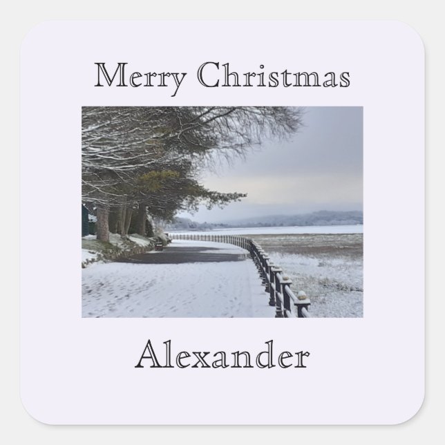 Snowy Morning  Square Sticker (Front)