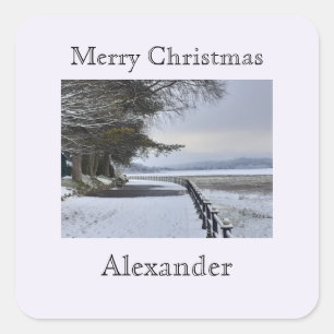 Snowy Morning  Square Sticker