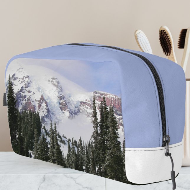 Snowy Mount Rainier Landscape Dopp Kit (In Situ)