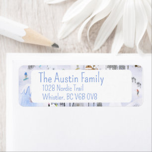 Snowy Mountain Alpine Ski Village Return Address Return Address Label