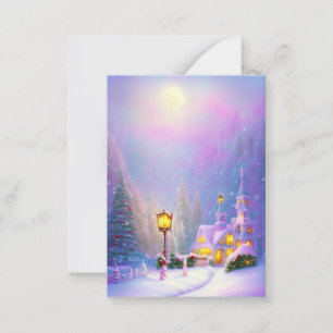 Snowy Mountain church budget mini Christmas Card