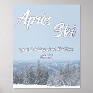 Snowy Mountain Forest Apres Ski Wedding Event Foil Prints