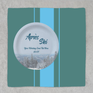 Snowy Mountain Forest Apres Ski Wedding Event Paper Plate