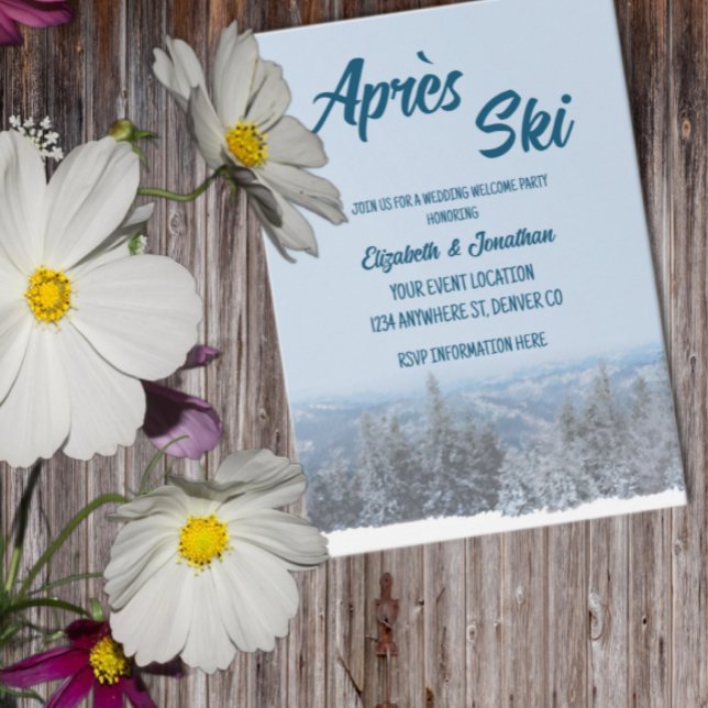 Snowy Mountain Forest Pre-Wedding Welcome Party Enclosure Card (Creator Uploaded)