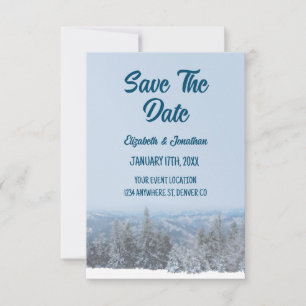 Snowy Mountain Forest Save The Date