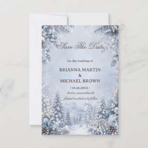 Snowy Mountain Forest Save The Date