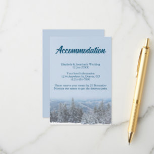 Snowy Mountain Forest Wedding Accommodation Enclosure Card