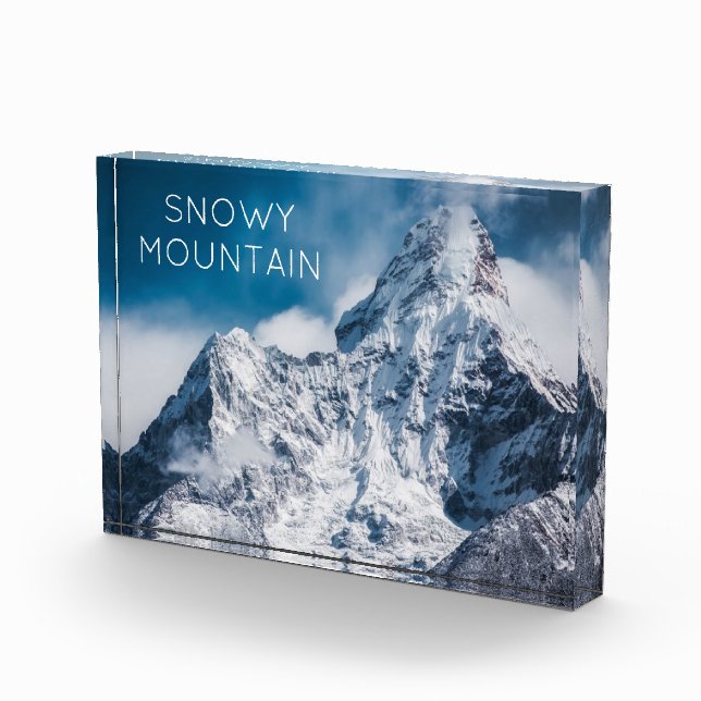 Snowy Mountain Image with modern style text Photo Block (Right)