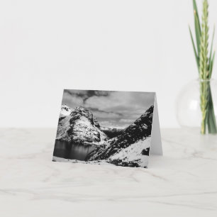 Snowy Mountain Lake Clouds Landscape Note Card