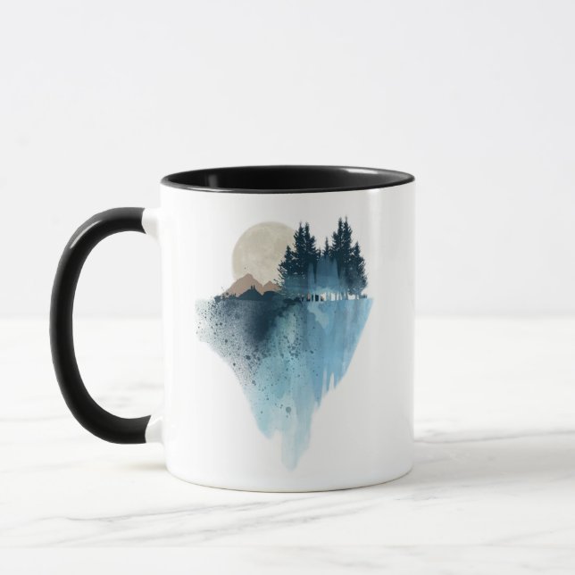Snowy Mountain Landscape Mug (Left)