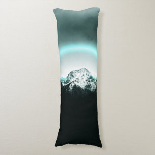 Snowy mountain mysterious blue neon light body cushion