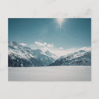 Snowy Mountain Panorama vintage Travel Postcard. Postcard