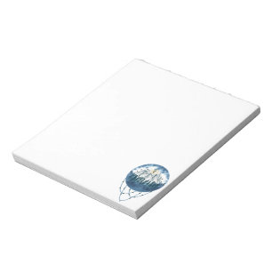 Snowy Mountain Pine Tree Nature Adventure Outdoor Notepad