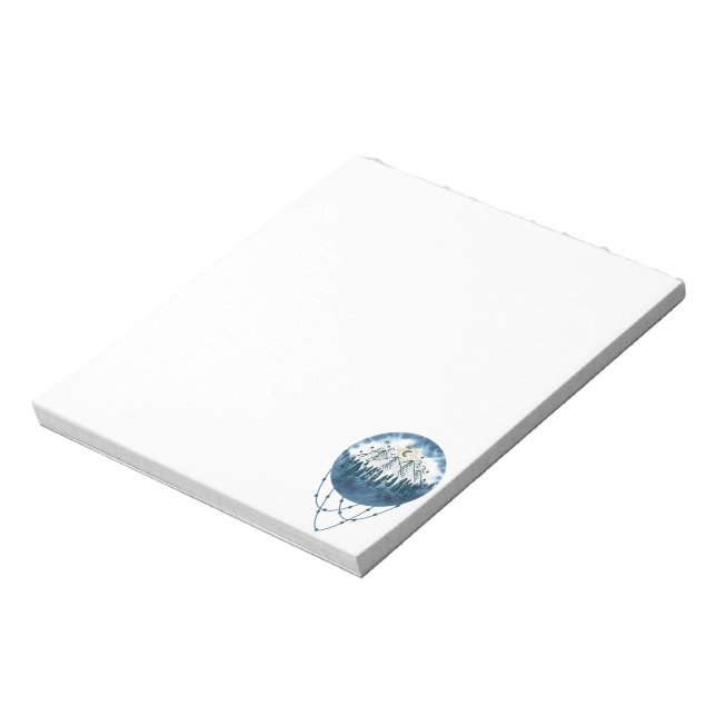 Snowy Mountain Pine Tree Nature Adventure Outdoor Notepad (Rotated)