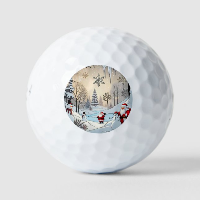 "Snowy Mountain Retreat" Golf Balls (Front)