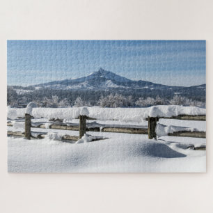Snowy Mountain Scenic Jigsaw Puzzle