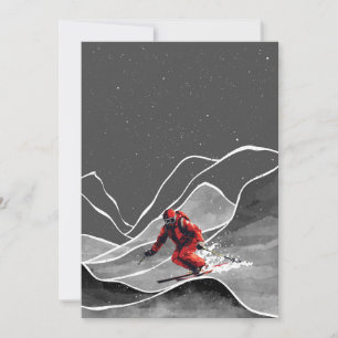 Snowy Mountain Skiing Invitation