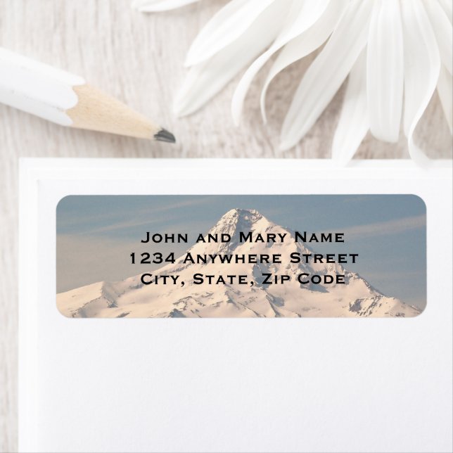 Snowy Mountain Summit Return Address Label (Insitu)